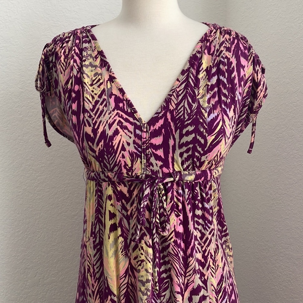 H&M floral vneck above the knee dress with adjustable ties in women’s small - Picture 9 of 11